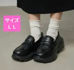 新品 しまむら mysa closet ローファースニーカー 黒 L - メルカリ