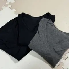 UNIQLOヒートテック Vネック 長袖シャツ 3セット