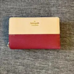 Kate Spade 二つ折り財布 ベージュと赤