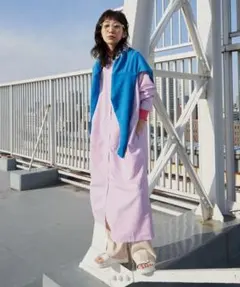 Auntie Rosa Holiday ストライプシャツワンピース