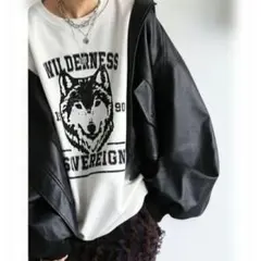 アンティカ⭐ウルフプリント オーバーサイズ トレーナー