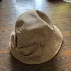 milsa リボン付きブラウン麦わら帽子