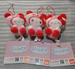 【新品】サンリオ むにゃすや マスコット ハローキティ レッド 3種