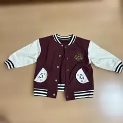 キッズ スタジャン ボルドー アイボリー