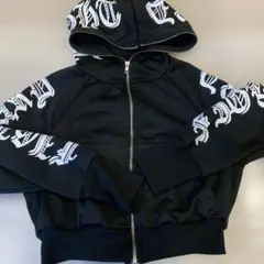 SHEIN パーカー ブラック ロゴ入り
