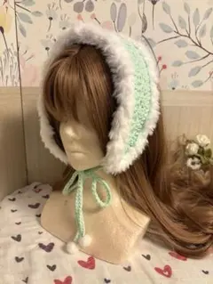 イヤーマフ　耳当て　ヘアバンド　ヘッドドレス　バブーシュカ　ニット