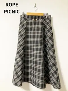 ROPE PICNIC グレーチェック柄 フレアスカート