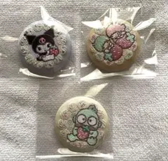 サンリオキャラクターズ刺繍缶バッジ4 クロミ・リトルツインスターズ・ハンギョドン