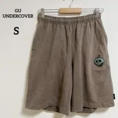 完売✨ GU UNDERCOVER 【S】ブラウン スカル刺繍 ハーフパンツ