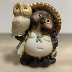 信楽焼 狸 フクロウ 置物のサムネイル