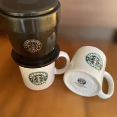 ま*彡様 ビンテージ　スターバックス　旧ロゴコーヒーカップ2個とソロフィルター