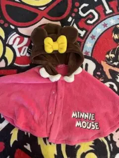 ミニーマウス　フード付きポンチョ　70-80㎝