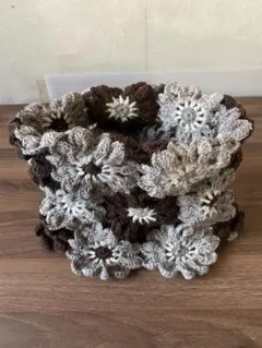 フラワーモチーフ スヌード マフラー