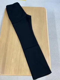 ブラック ストレートデニム ゴムウエスト