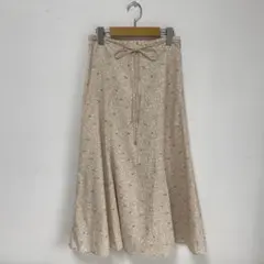 【ナノユニバース】総柄　ロングスカート【38】フレアスカート￼ 紐リボン　春夏