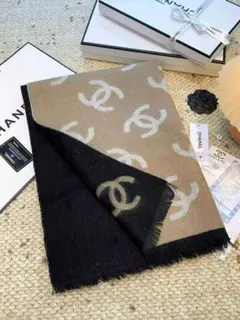 CHANEL マフラー ココマーク リバーシブル