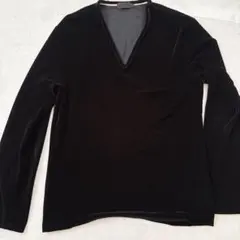 ② COMME CA DU MODE MEN ベロア カットソー ブラック Lのサムネイル