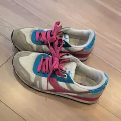 diadora スニーカー 24.0cm ホワイト/ピンク/ブルー