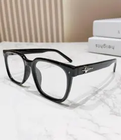 黒縁伊達メガネ/サングラス GENTLE MONSTER Ojo01似BLカット