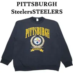 め*も様 STEELERS ビッグプリントスウェット NFL フェードブラック