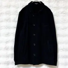 ミッシェルクランオム 長袖 ジャケット M ネイビー 綿混 透かし編み風 上品のサムネイル