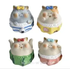 全４種 コンプ ふくふく まんまる おぱんつねこさん 猫 ネコ フィギュア Ｂ