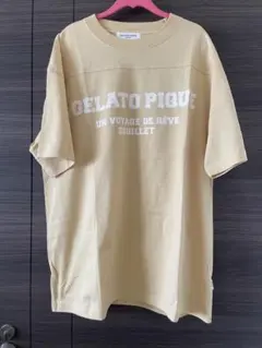 新品☆ジェラートピケ☆メンズ☆イエロー☆Tシャツ☆ロゴ☆HOMME☆綿☆100%