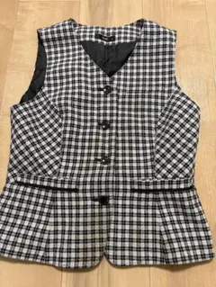 事務服　ベスト 7号　チェック柄