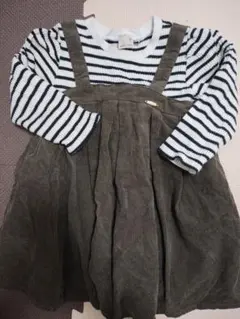 プティマイン　ワンピース　コーデュロイ　秋冬　90cm