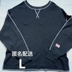 Java 2way配色ワッフルロンT カットソー レディース M ブラック