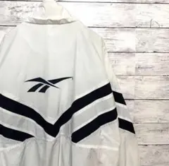 Reebok 90s 刺繍 ナイロンジャケット デカロゴ リーボック ホワイト