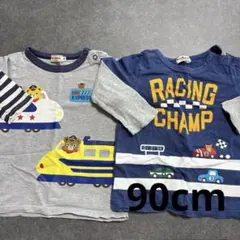 ホットビスケッツ プリント長袖Tシャツ 2枚セット 90cm