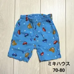 ミキハウス　クマと車柄 半ズボン　パジャマ　ssのサムネイル