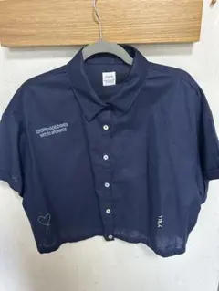 Ungrid 半袖シャツ ネイビー 刺繍入りのサムネイル