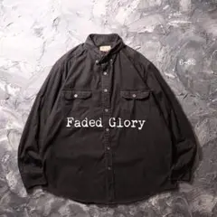 90’s Faded Glory ネルシャツ 無地　コットン　ブラックのサムネイル