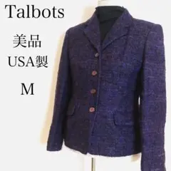 Talbots PETITES ウールモヘア テーラードジャケット パープル M