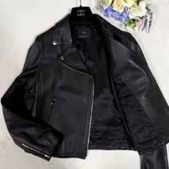 美品★23区★ラムレザーダブルライダースジャケット　40 羊革 ブラック　黒