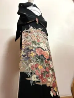 正絹訪問着　叩き染　友禅　草花文⑧ ( 留袖、紬、袋帯なども出品) 訪問着 | 染匠きもの展示館