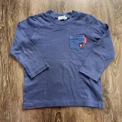 ミキハウス ダブルビー 長袖Tシャツ 90cm ネイビー
