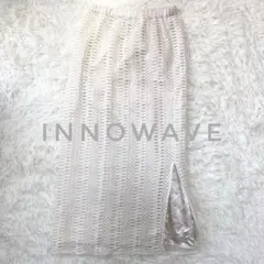 【INNOWAVE】透かし編みロングスカート(S)ホワイト　ap1530のサムネイル