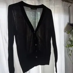 【美品】Demi-Luxe BEAMS ブラック 夏物長袖 カーディガンのサムネイル
