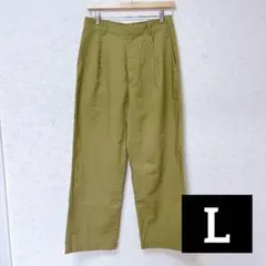 UNIQLO(L)リネンブレンド タックワイドパンツ 春夏