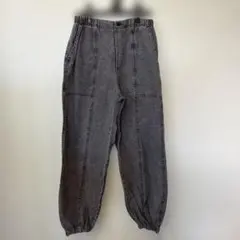 GU グレー デニム　ジーンズ　紐付き