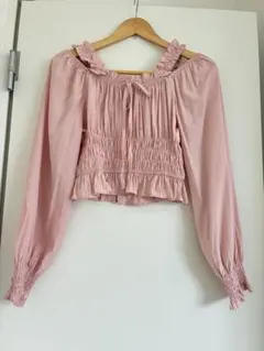 GRL オフショルダーフリルショート丈トブラウス