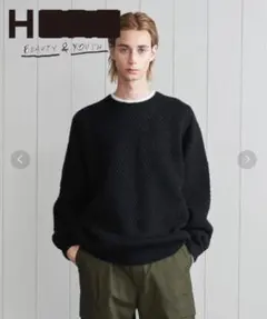 H BEAUTY&YOUTH 5ゲージウールポップコーンニット OVY kaja