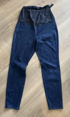 マタニティ パンツ XL ユニクロ　大きいサイズ　デニムパンツ ダークブルー