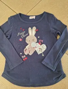 mezzo piano うさぎ刺繍 長袖カットソー 120cm