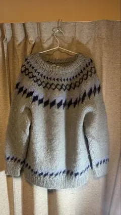 ノルディック柄ウール混紡セーター