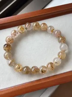 天然石 ハーキマー共生ライモナイト　ブレスレット　10mm パワーストーン