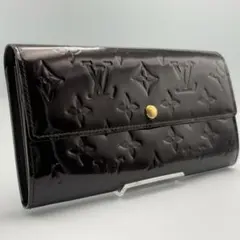 極美品 ルイヴィトン モノグラム ヴェルニ ポルトフォイユサラ アマラント 財布